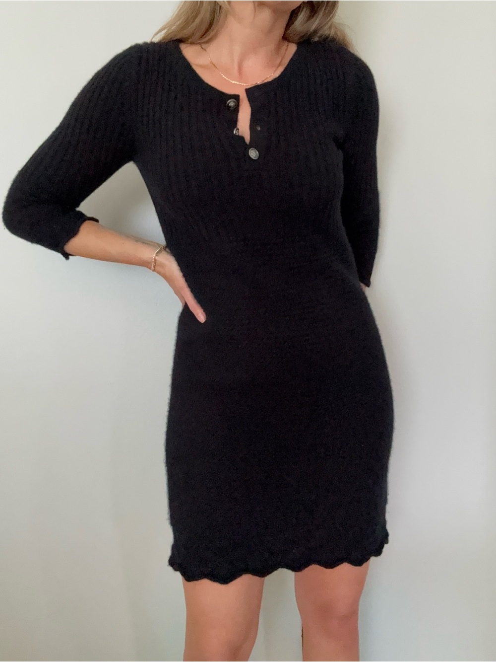 Vintage CHANEL Cashmere Mid-Length Dress
